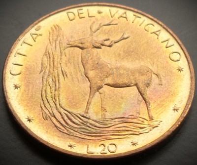Moneda 20 LIRE - VATICAN, anul 1976 * cod 696 - Papa PAUL VI-lea = UNC foto
