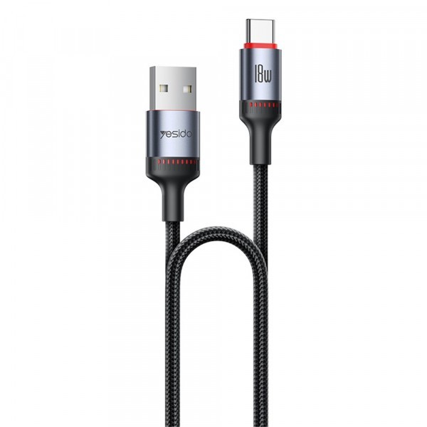 Cablu Date si Incarcare USB-C - USB-C Yesido CA183, 60W, 2m, Negru