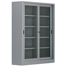DULAP METALIC CU USI CULISANTE DE STICLA 8 RAFTURI, 1500x450x2000 mm (LxlxH), 65 kg/polita, Italia