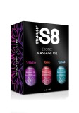 Set 3 Uleiuri Masaj Justforme S8, 50ml fiecare: Tei &amp; Ghimbir, Ceai Verde, Pruna &amp; Bumbac. Hidratare &amp; Relaxare, fara parabeni