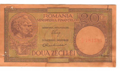 SV * Romania 20 LEI 1950 * Ministerul Finantelor * FILIGRAN RPR * LUCA &amp;amp; RUBICEC foto