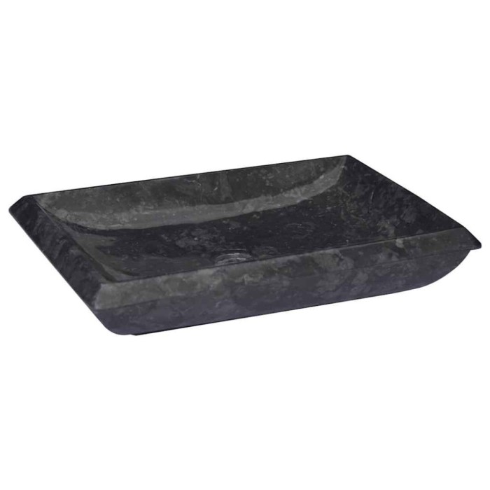 vidaXL Chiuvetă, negru, 50x35x10 cm, marmură 149163