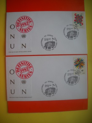 HOPCT PLIC FDC S NR 284 SET 2 FDC-UZUALE --ONU NATIUNILE UNITE-BIROUL DIN GENEVA ELVETIA foto