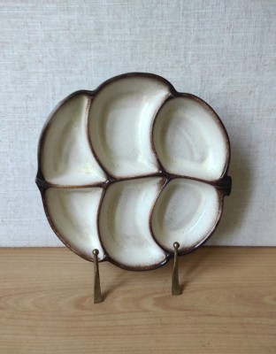 Vas ceramic compartimentat pentru aperitive, saratele foto