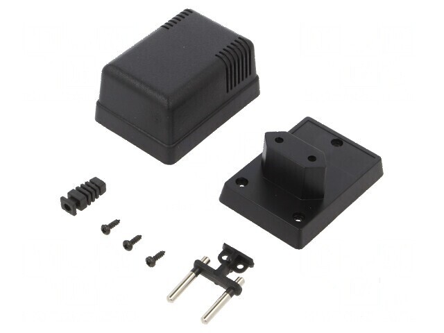 Carcasă alimentator ABS neagră 52mm x 70mm x 47mm