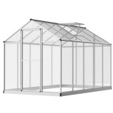 Outsunny Seră de Grădină 3 x 2 m Aluminiu Policarbonat 5,5 m&sup2; Fundație Fereastră locket | Aosom Romania
