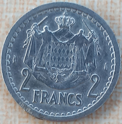 (M2070) MONEDA MONACO - 2 FRANCS 1943, LOUIS II PRINT DE MONACO foto