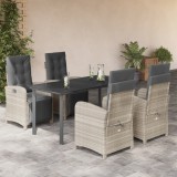 VidaXL Set mobilier de grădină cu perne, 5 piese gri deschis poliratan 3212608