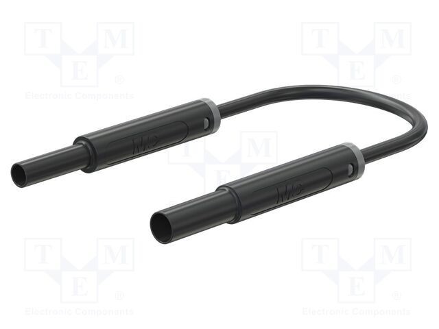 Cablu de măsurare ST&Auml;UBLI 19A, 2m, soclu și mufă banană 4mm, negru