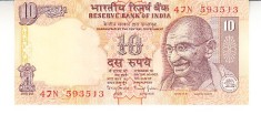 B11 15 - Bancnota foarte veche - India - 10 rupii - 1997