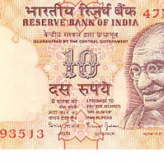 M1 - Bancnota foarte veche - India - 10 rupii