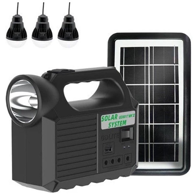 Kit solar GD-8017 MUSIC portabil cu 3 becuri