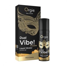 Gel Intim Comestibil Orgie Dual Vibe! - Pina Colada, cu Efecte Vibrante,15ml foto