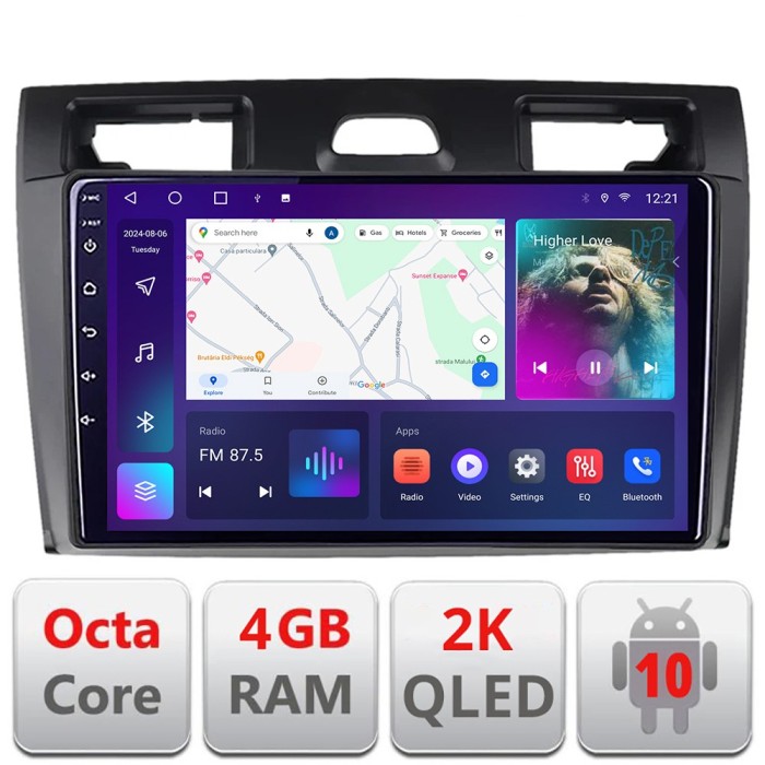 Navigatie Ford Fiesta MK5 2002-2008 Android ecran Qled 2K Octa core 4+32 KIT-fiesta-mk5+EDT-E409-2K CarStore Technology