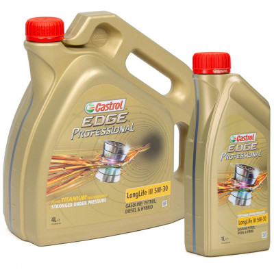 Set Ulei Motor Castrol Edge Professional Long Life III 5W-30 4L + Ulei Motor Castrol Edge Professional Long Life III 5W-30 1L foto