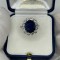INEL AUR ALB 18K + SAFIR = 5.5CT + 12 DIAMANTE TOP = 2.20CT - G - VVS1 - 6.5g. !