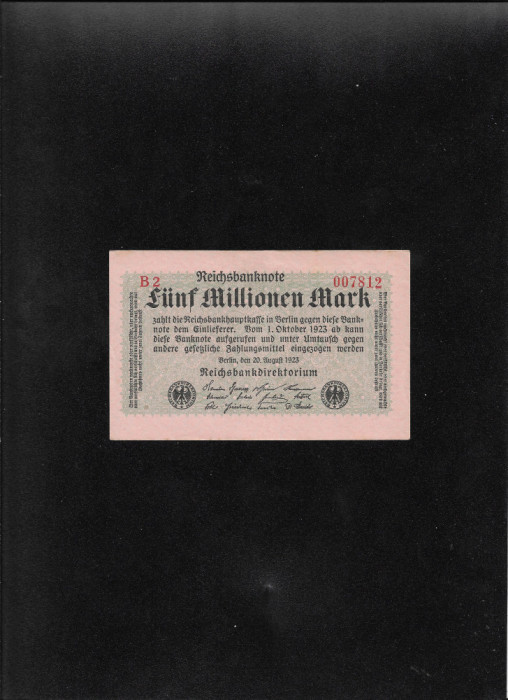 Germania 5000000 5 000 000 marci mark 1923 seria007812 aunc