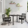 VidaXL Set de masă pentru grădină 3 pcs Negru Rattan poli 3334855