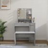Set de măsuță de toaletă cu LED, sonoma gri, lemn prelucrat