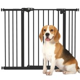 PawHut Poartă Extensibilă pentru C&acirc;ini fără Șuruburi, Poartă de Siguranță Reglabilă cu 2 Extensii, 68x72 cm, Negru | Aosom Romania