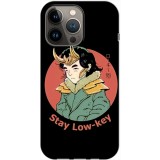 Husa compatibila cu Apple iPhone 14 Pro Max model Stay Low Key, Silicon, TPU, Viceversa, Transparent, Carcasa