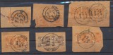 SINGAPORE Straits Settlements Malaysia 13 timbre 1933-1937 pe fragmente de plic