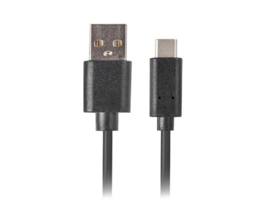 Cablu USB-C USB-A 2.0 1 m negru QC 3.0 foto