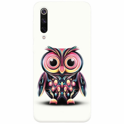Husa silicon pentru Xiaomi Mi 9, Colorful Owl Illustration foto