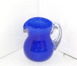 Vază carafă cristal fuzionat, suflată și modelată manual, an 2002 - semnată Gunne Brandstedt, Pukeberg Sweden