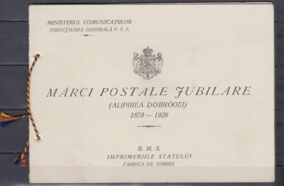 ROMANIA 1928 LP 81 MARCI POSTALE JUBILIARE ALIPIREA DOBROGEI 1878-1928 CARNET foto