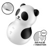 Satisfyer Pocket Panda - Vibrator Stimulator Clitoridian 2 in 1 Air Pulse + Vibratie, Silicon, USB Reincarcabil, Waterproof