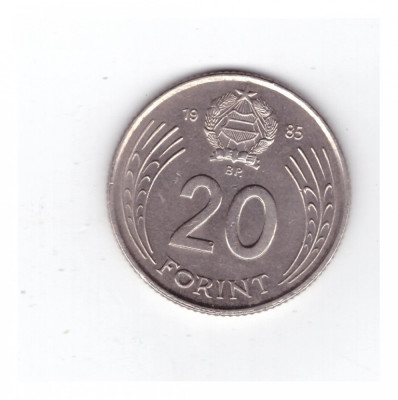 Moneda Ungaria 20 forint/forinti 1985, stare foarte buna, curata foto