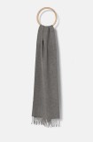 Gant esarfa de lana culoarea gri, neted, 9920203