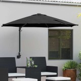 VidaXL Parasol de grădină montat pe perete, , negru, 250 cm