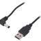 Cablu USB A la DC 5.5/2.5 Negru 1m