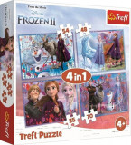 Puzzle 4 &icirc;n 1 (35+48+54+70 piese) &bdquo;Frozen 2 - Călătorie către necunoscut&rdquo;