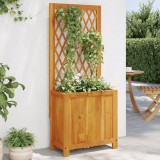 vidaXL Jardinieră cu spalier, 55x29,5x132 cm, lemn masiv acacia