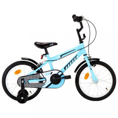 Bicicletă pentru copii, negru și albastru, 16 inci
