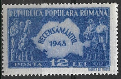 C1644 - Romania 1948 - Recensamantul 1v.neuzat,perfecta stare foto