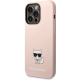 Husa pentru Apple iPhone 14 Pro, Karl Lagerfeld, Liquid Silicone Choupette, Roz KLHCP14LSLCTPI