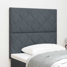 vidaXL Tăblie LED cu lumini cu bandă LED Gri &icirc;nchis 100 cm Catifea 3338509