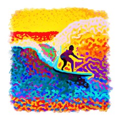 Sticker decorativ, Surfing, Multicolor, 55 cm, 9467ST foto