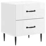 vidaXL Dulap de noapte cu sertar Alb foarte lucios 43 x 34,5 x 47,5 cm 894763