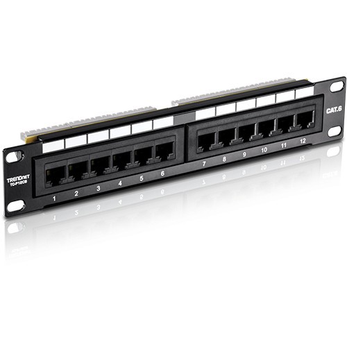 Patch Panel 12 porturi RJ45 UTP 10&#039;, Cat6 - TRENDnet TC-P12C6 SafetyGuard Surveillance