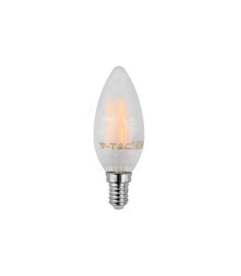 Bec cu filament LED E14 4W 6400K alb rece sticla mata V-TAC foto