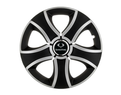 Set 4 capace roti Bis Gri-Negru R14 pentru gama auto SsangYong foto