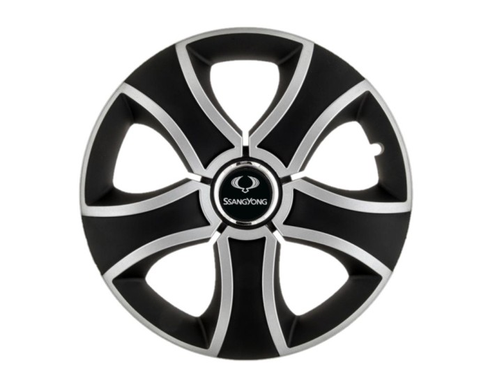 Set 4 capace roti Bis Gri-Negru R14 pentru gama auto SsangYong