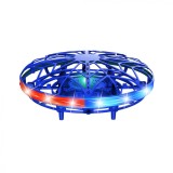 Cumpara ieftin Jucarie interactiva, tip OZN/Drona, Rotire 360&deg;, Sigur pentru copii, Baieti si fete, Incarcare cu USB, RGB, Albastru