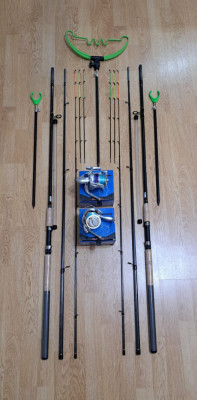 Set Feeder Carbon 100% ( 2 Lansete+2 Mulinete+Set Suporti ) foto