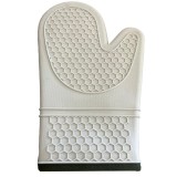 Manusa de bucatarie Pufo Cooking din silicon pentru gratar sau cuptor, captusita, 30 cm, crem